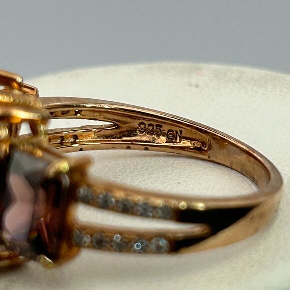 Blush And White Cubic Zirconia 18k Rose Gold Over Silver Ring 9.75ctw SIZE 8 - Picture 8 of 12